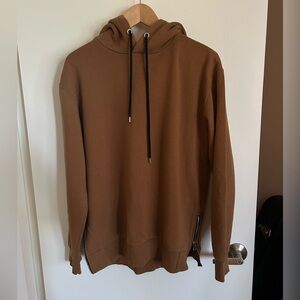 Forever 21 Brown Hoodie with Side Zippers